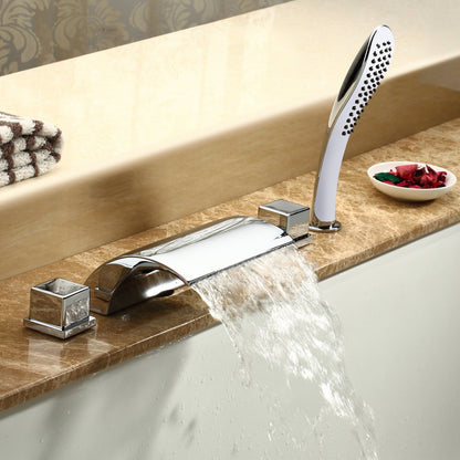 Juno Roman Tub Waterfall Faucet with Handheld Shower