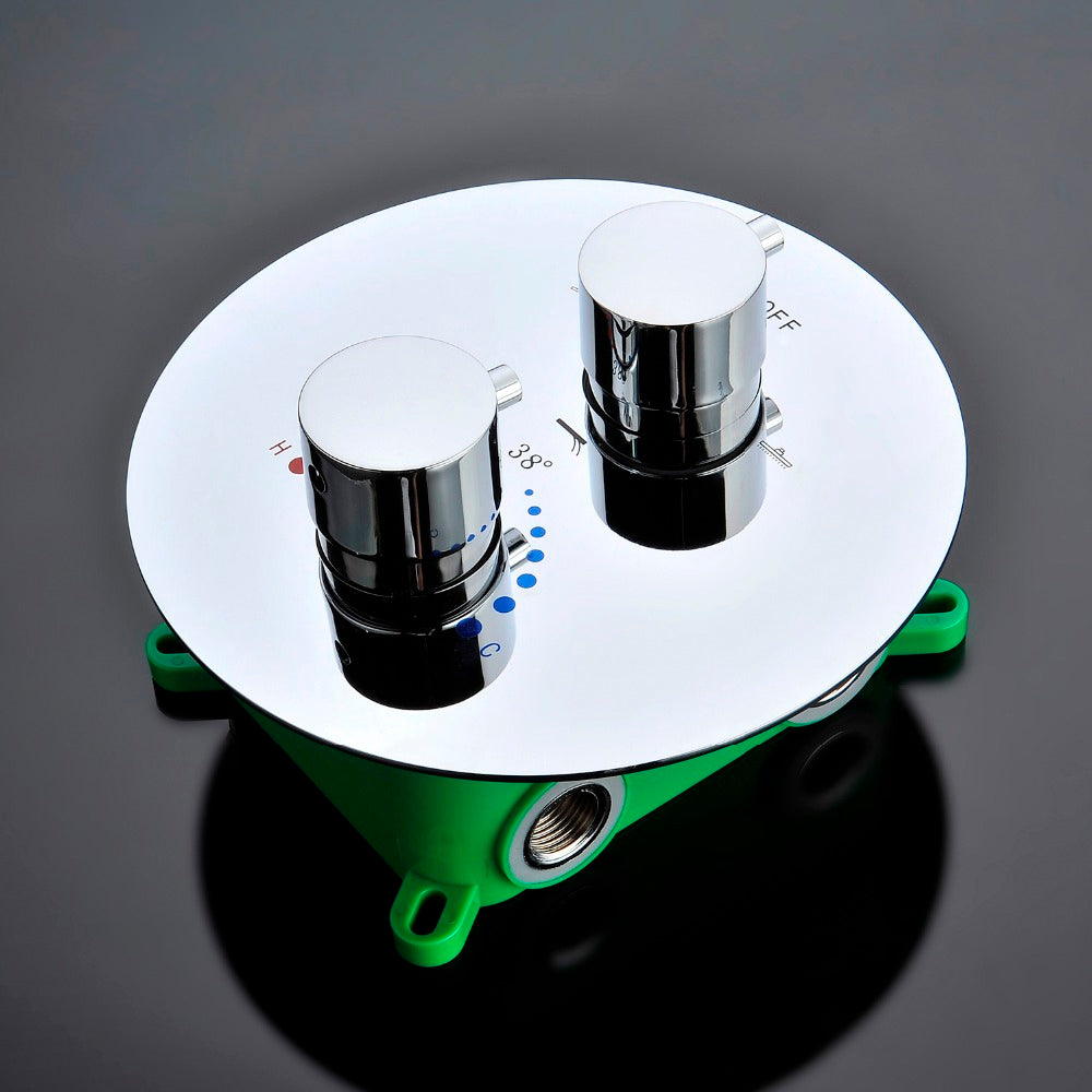 Juno Rome Round Wall Mount Color Changing LED Rain Shower Head Set-