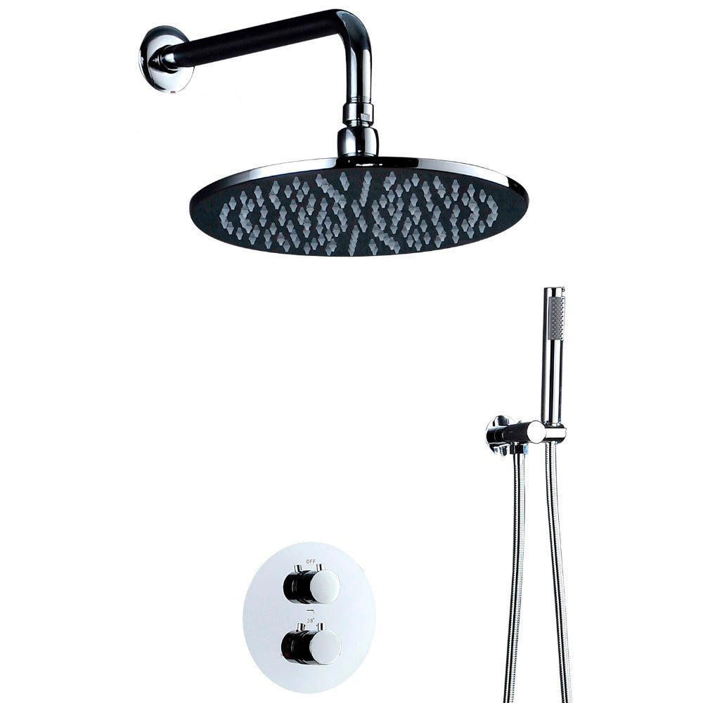 Juno Rome Round Wall Mount Color Changing LED Rain Shower Head Set-