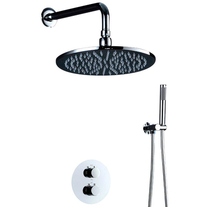 Juno Rome Round Wall Mount Color Changing LED Rain Shower Head Set-