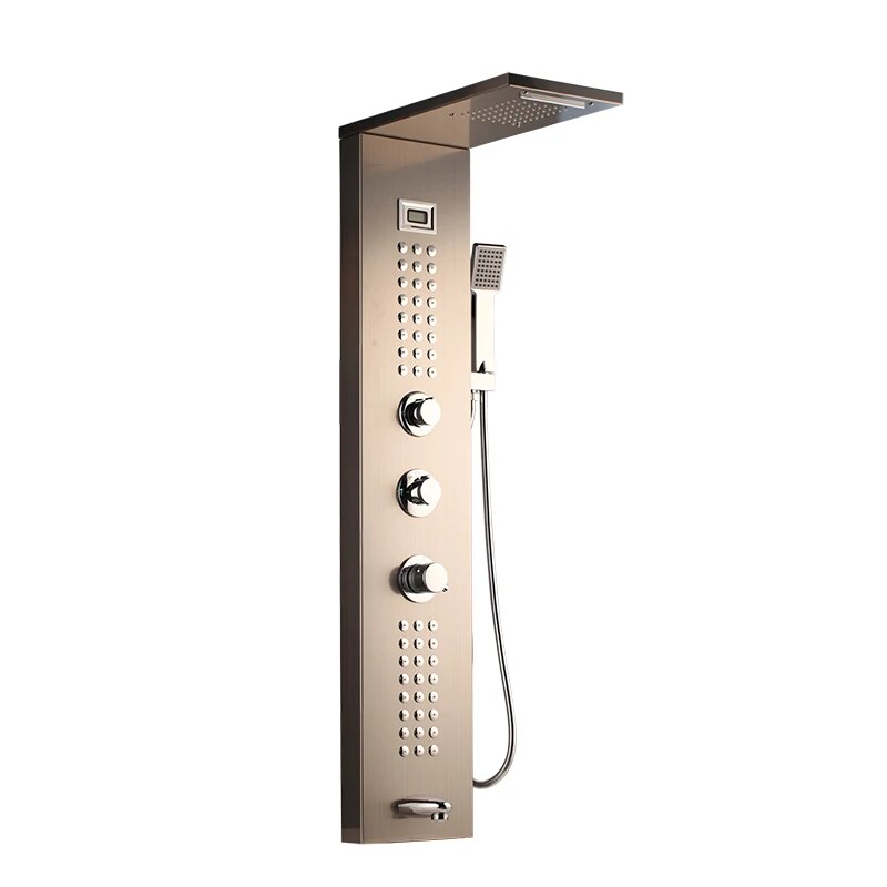 Juno Golden Brass Stainless Steel Contemporary Bath Shower Faucets