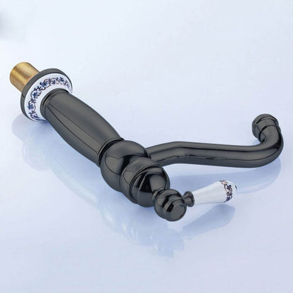 Juno Rotation Neck Dark Oil Rubbed Bronze Deck Mount Bathroom Vessel Sink Faucet