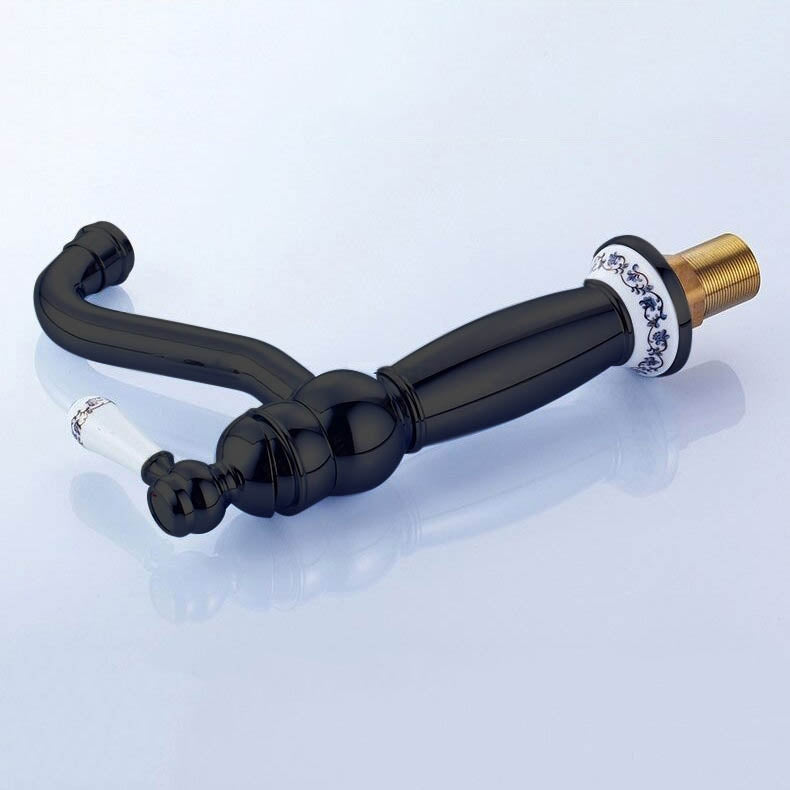 Juno Rotation Neck Dark Oil Rubbed Bronze Deck Mount Bathroom Vessel Sink Faucet