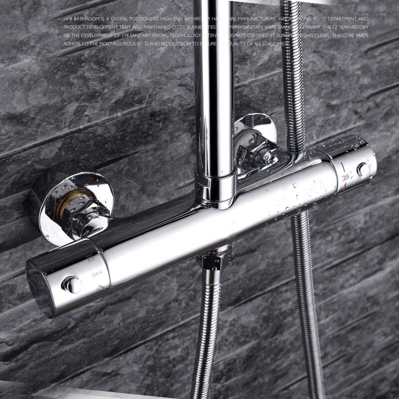 Juno Round LED Shower Set with Handheld Shower & Shower Faucet