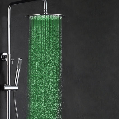Juno Round LED Shower Set with Handheld Shower & Shower Faucet
