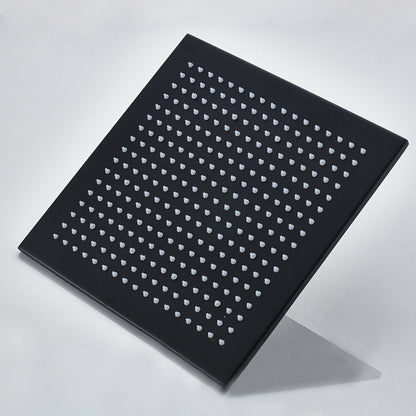 Juno Royal Wall Mount Black Polished Rain Shower Head with Hand Shower