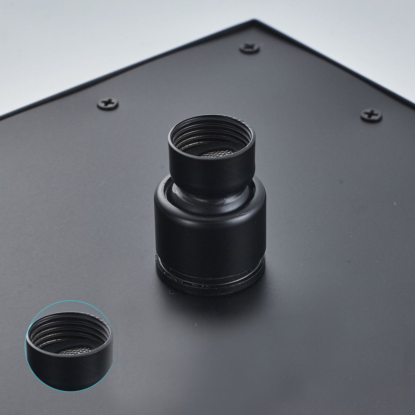 Juno Royal Wall Mount Black Polished Rain Shower Head with Hand Shower