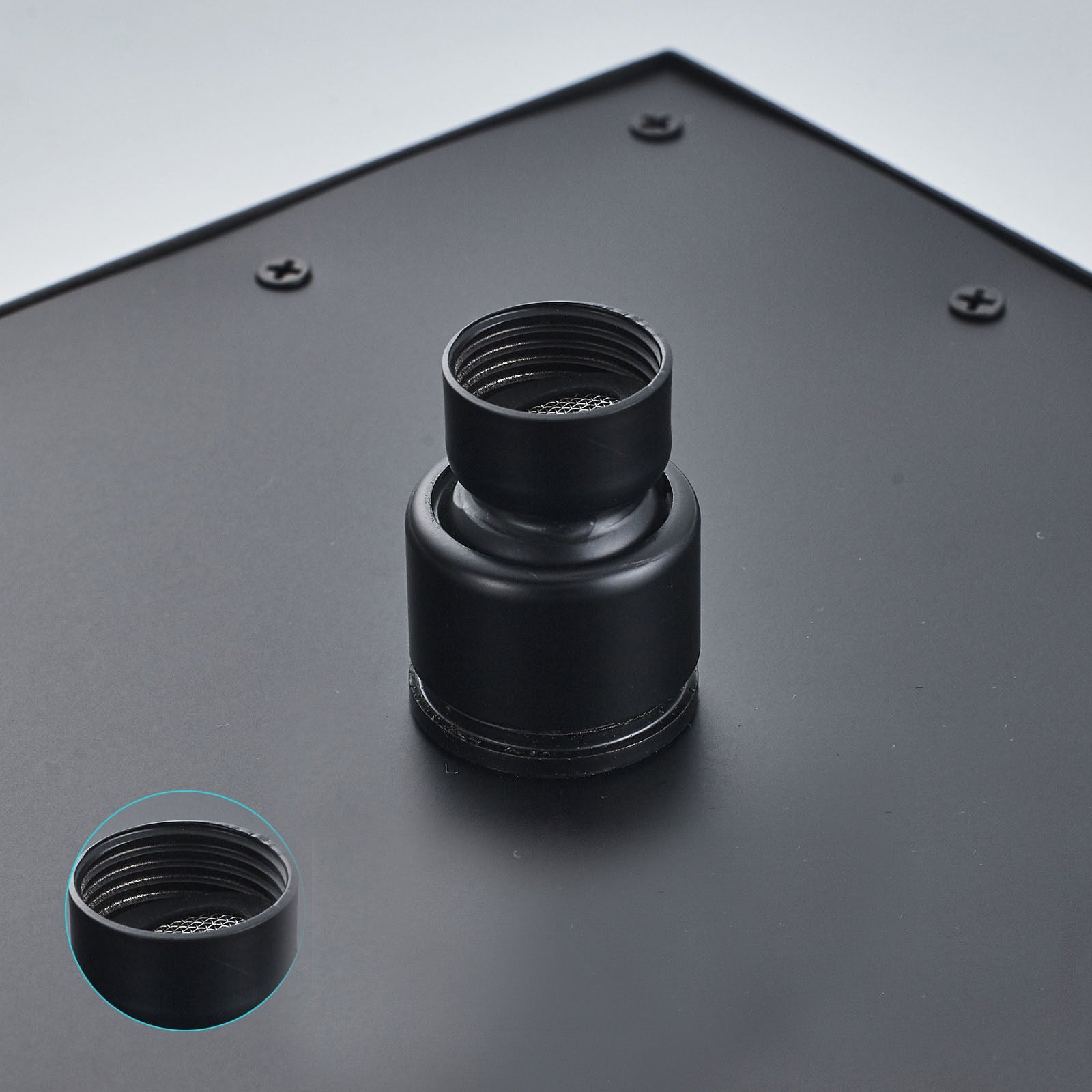 Juno Royal Wall Mount Black Polished Rain Shower Head with Hand Shower