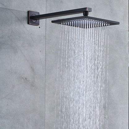 Juno Royal Wall Mount Black Polished Rain Shower Head with Hand Shower