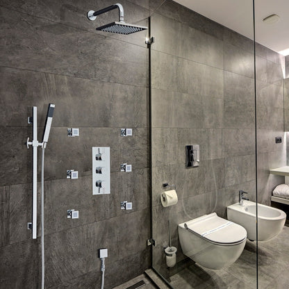 Juno Saint-Étienne Chrome Thermostatic Shower System Set
