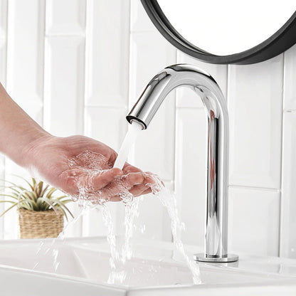 Long chrome sensor faucet