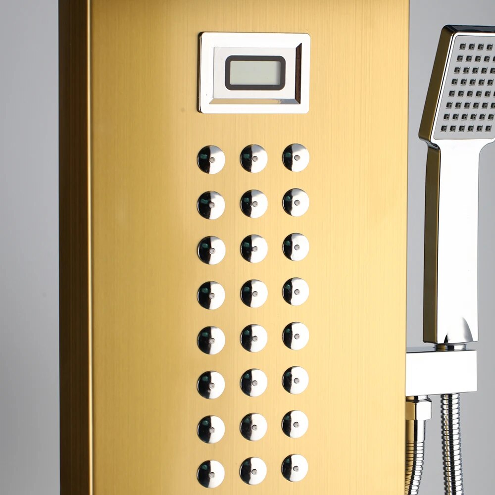 Juno Golden Brass Stainless Steel Contemporary Bath Shower Faucets