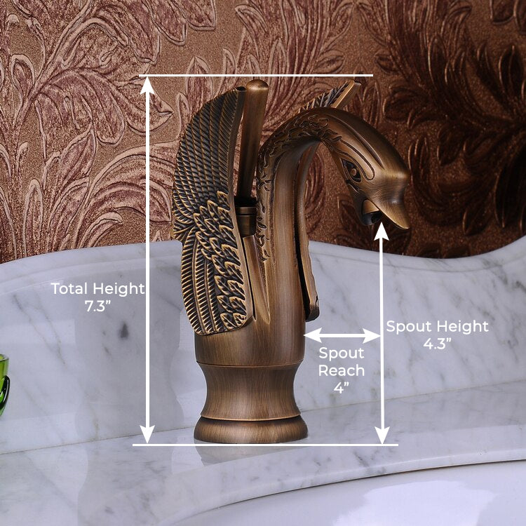 Single Handle Chrome Swan Bathroom Faucet