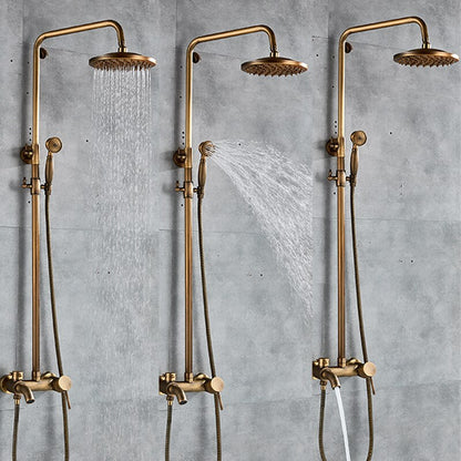 Juno Modern Solid Brass Hand Held Shower Head With Brass Shower Set