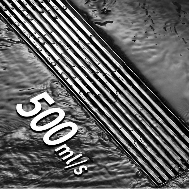 Juno Solid Stainless Steel Bathroom Shower Linear Drain