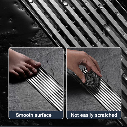 Juno Solid Stainless Steel Bathroom Shower Linear Drain