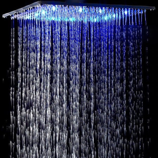 Juno Square 24" Chrome Huge Color Changing Bath Shower Head
