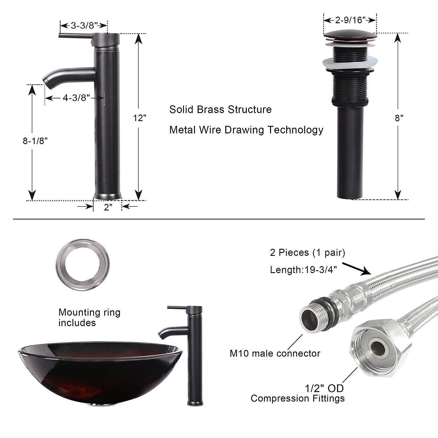 Juno Black Vessel Vanity Set 