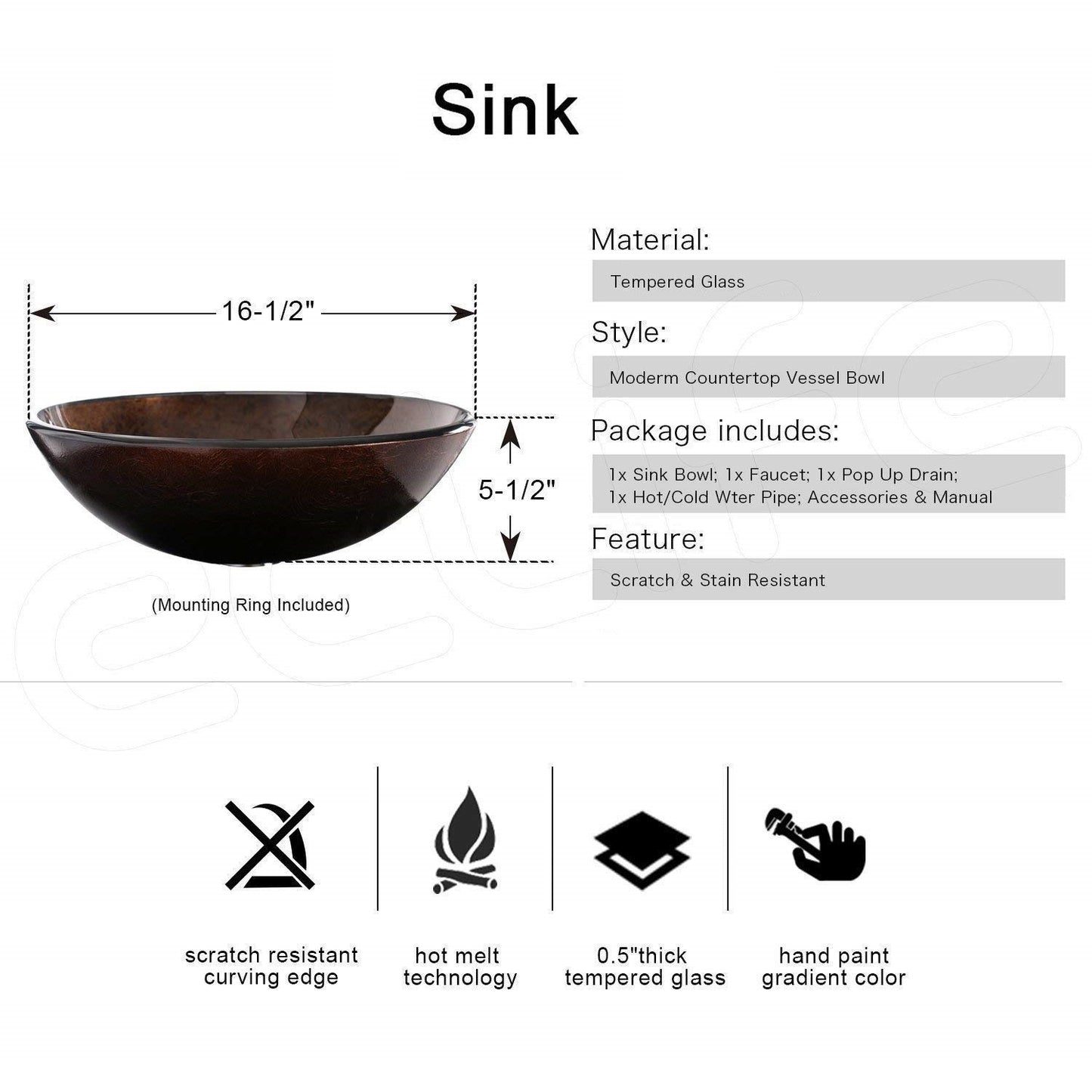 Juno Black Vessel Vanity Set 