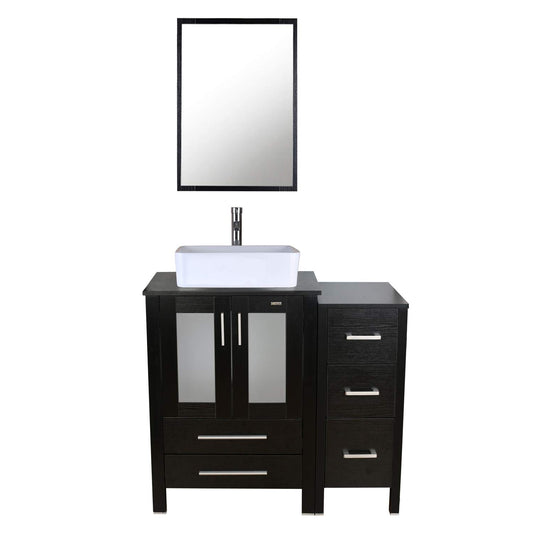 Juno White Rectangular Vanity Set