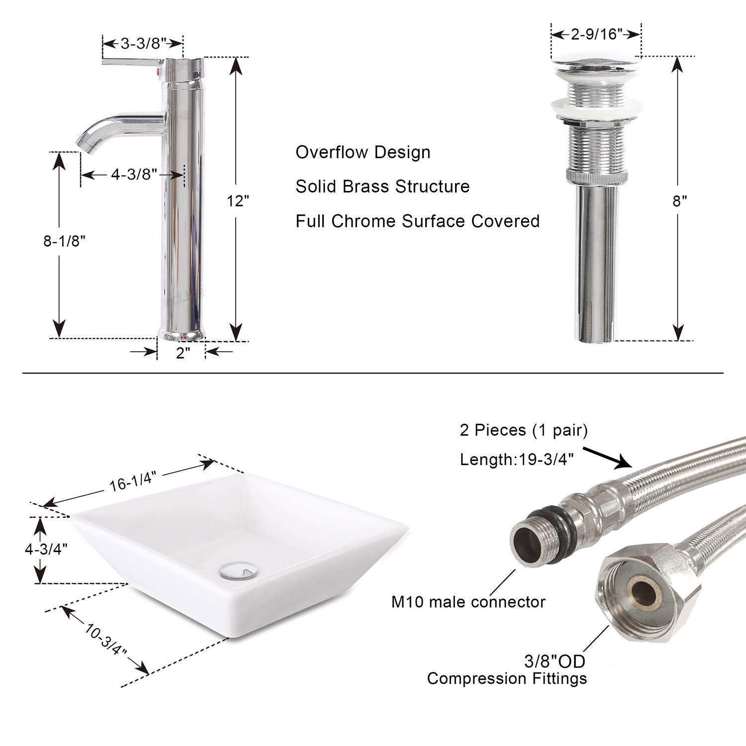 Juno Rectangular Ceramic Vessel Vanity Set