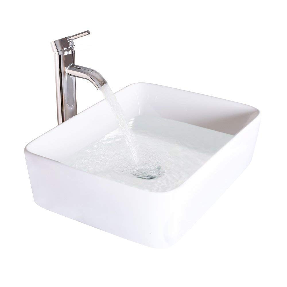 Juno White Rectangular Vanity Set