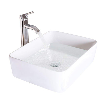 Juno White Rectangular Vanity Set
