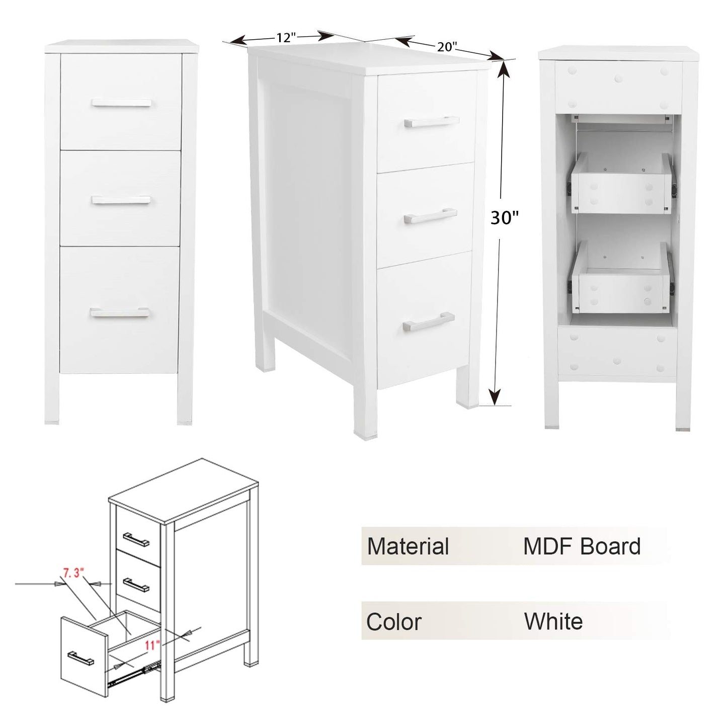 Juno 36" White Cabinet Vessel Sink