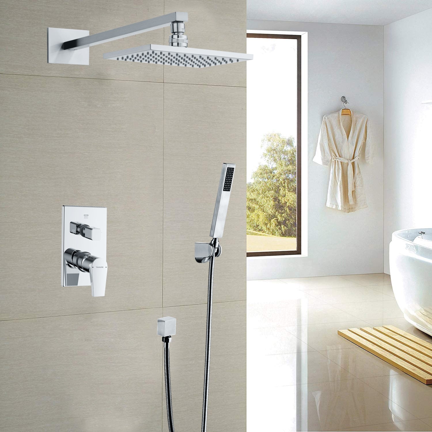 Juno Royal Wall Mount Chrome Rain Shower Head