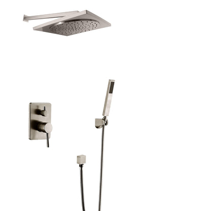 Juno Wall Brushed Nickel Rain Shower Head 