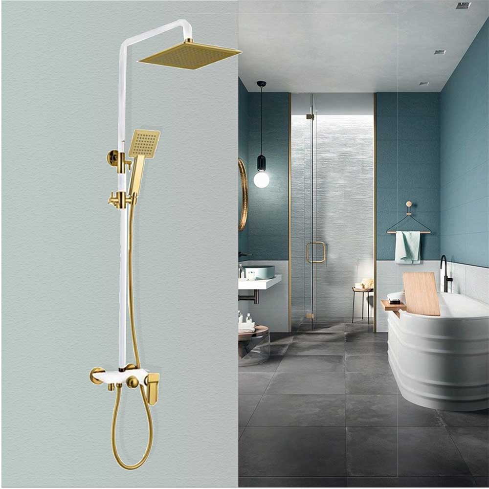 Juno Square Luxury ABS Rain Waterfall Shower 10 Inch Shower Head