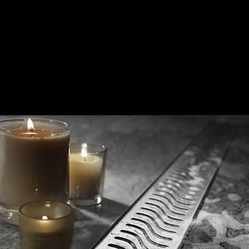 Juno Stainless Steel Linear Shower Drain Flag Design Flange Body