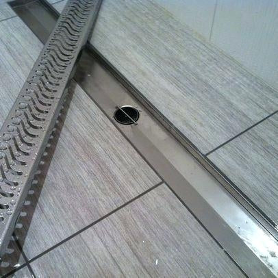 Juno Stainless Steel Linear Shower Drain Flag Design Flange Body