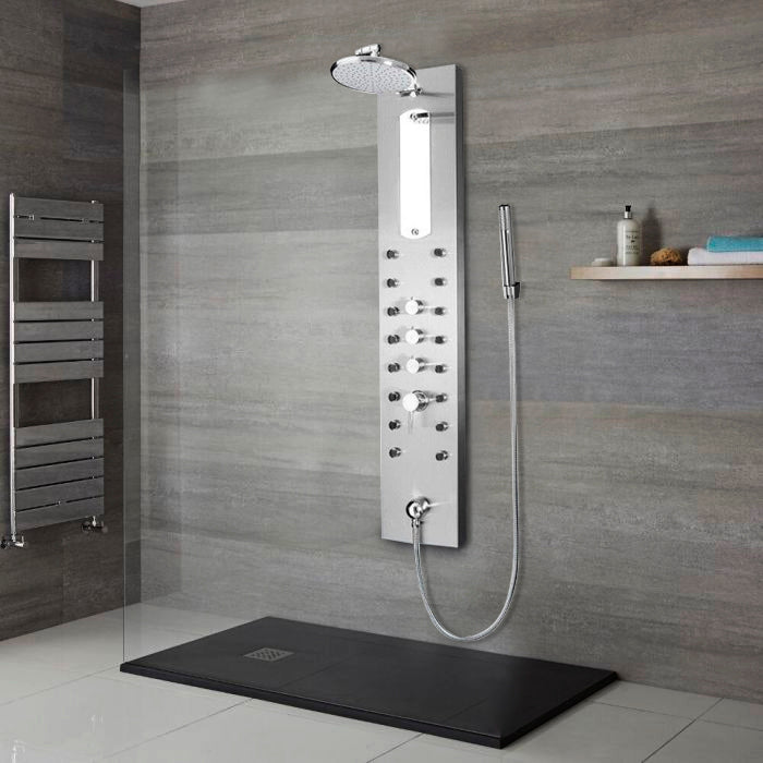 Juno Stainless Steel Rain Shower Panel