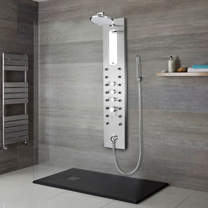Juno Stainless Steel Rain Shower Panel
