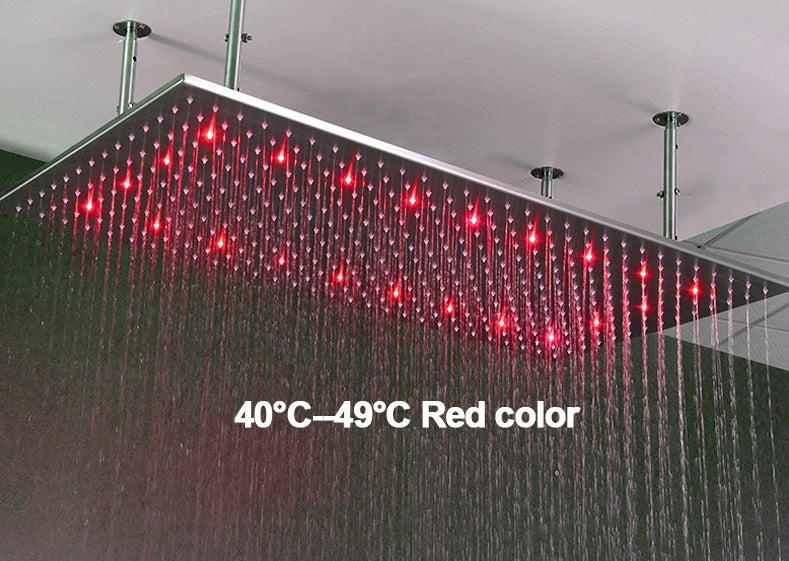 Juno Stainless Steel Rectangle Brushed Nickel Rainfall Ceiling Shower