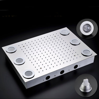 Juno Stainless Steel wall mounted head, LED Rain Shower Set with Body Jets