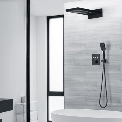 Matt black wall mount shower head