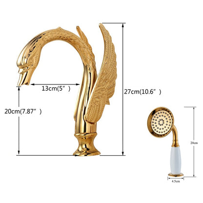 Juno Multi Colir Finish Swan Bathtub Faucet with Hand Held Shower