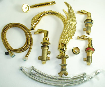 Juno Swan Designed Waterfall Gold Bathtub Faucet