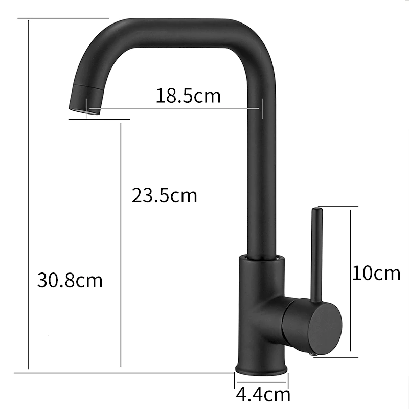 Juno Tall Black Single Handle Kitchen Faucet