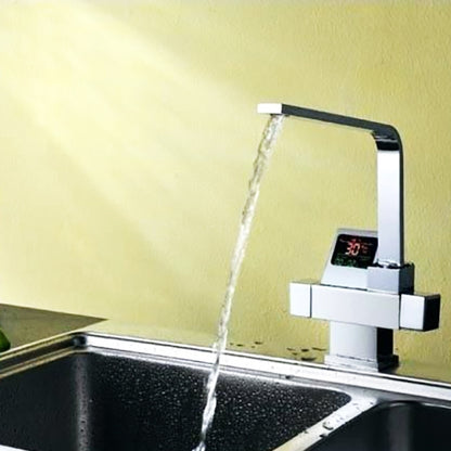Juno Thermostatic Digital Disply Kitchen Sink Faucet Pure Copper Kitchen Faucet