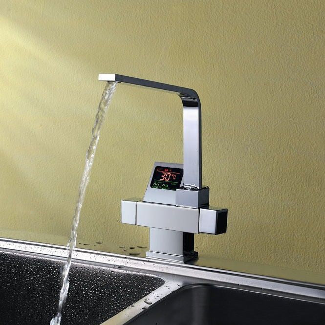 Juno Thermostatic Digital Disply Kitchen Sink Faucet Pure Copper Kitchen Faucet