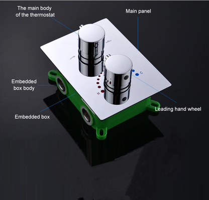 Juno Thermostatic Wall Mount 10” Shower Head with Faucet & Hand-Held Shower