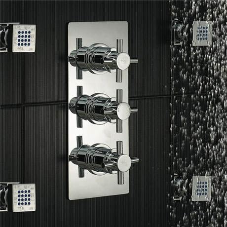 Juno Toulouse New Crystal 3 Outlet Concealed Thermostatic Triple Shower