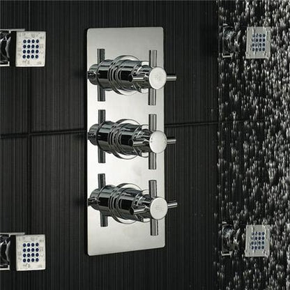 Juno Toulouse New Crystal 3 Outlet Concealed Thermostatic Triple Shower