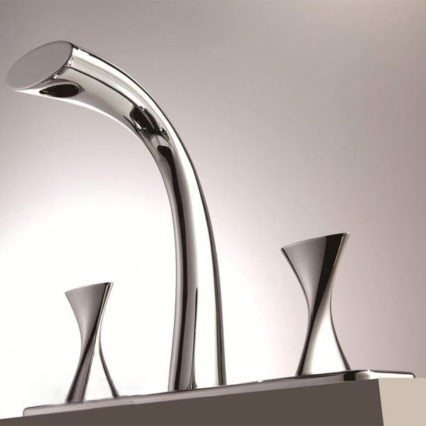Juno Twisted Chrome Finish Dual Handle Bathroom Faucet