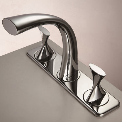 Juno Twisted Chrome Finish Dual Handle Bathroom Faucet