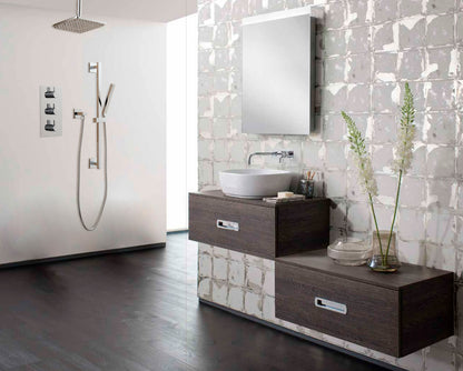 Juno Ultra Brushed Nickel Shower System with Square Rain Shower Head