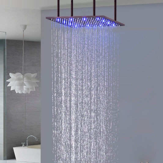 Juno Vanilla 24 Oil Rubbed Bronze Square Color Changing LED Rain Shower Head